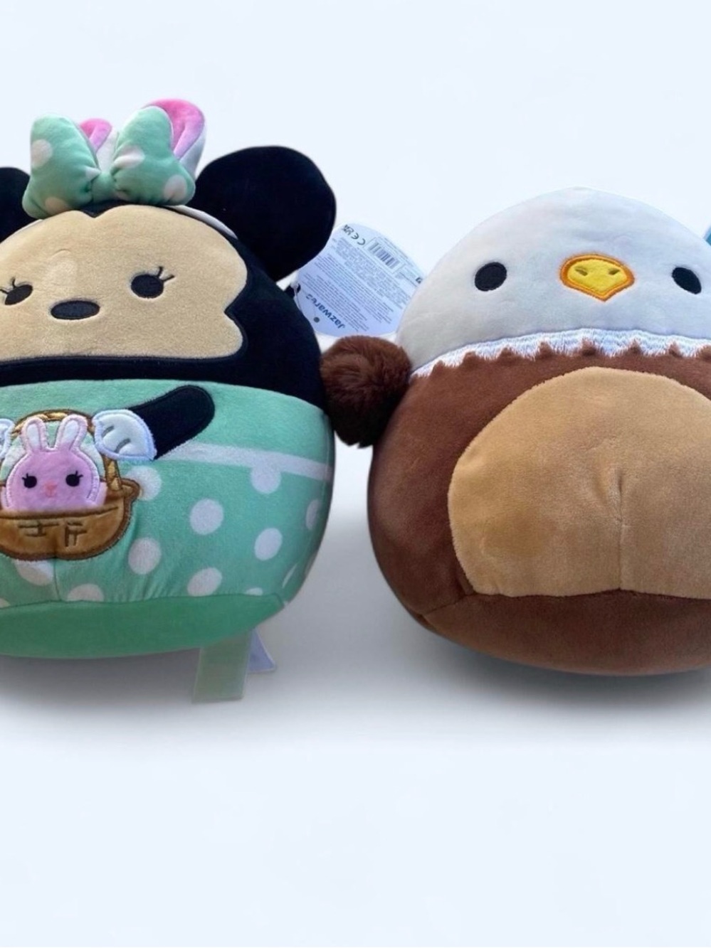 Squishmallows Plush Lot Edward the Bald Eagle & Disney Easter Minnie Mouse
